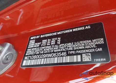 2024 Toyota Supra Base from USA, damaged, VIN WZ1DB0G09RW063546